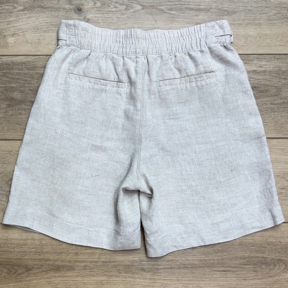 Athleta Womens Natural Linen Utility Shorts Adjustable Waist Size 4 Scandi - Picture 4 of 9
